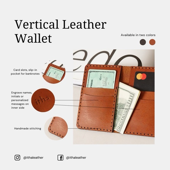 ITHA DESIGN Genuine Leather Slim Wallet - Picture 3 of 3